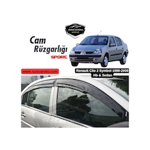 Renault Clio 2 Symbol Hb&Sedan 1998-2008 Uyumlu Mugen Cam Rüzgarlığı Seti Piano Black 4'lü İthal (00) (ŞüsCarOto Aksesuar)