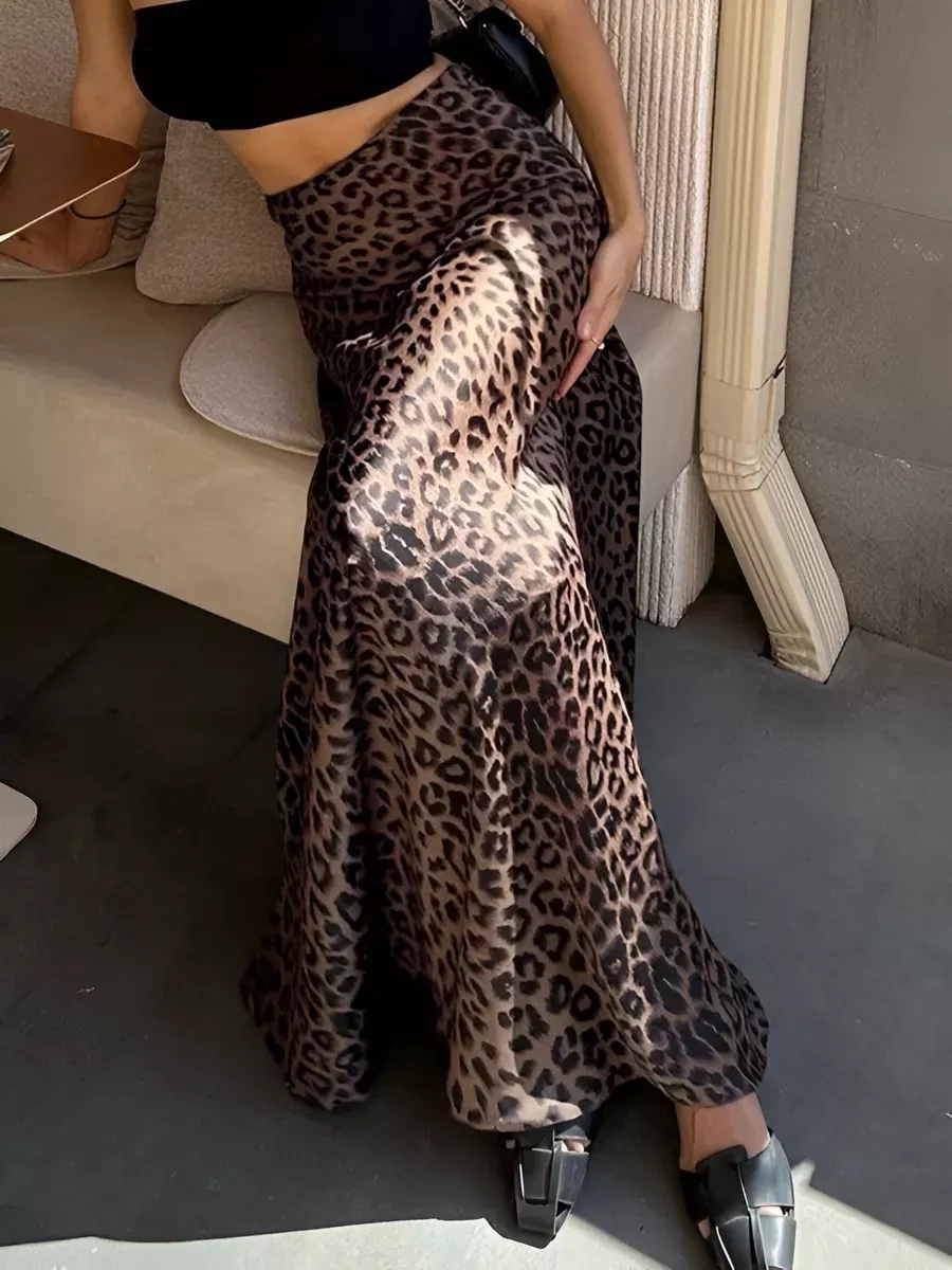 Foxı18 Leopar Desenli Maxi Etek 165835270 Leopar