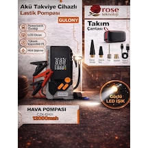 Akü Takviye Cihazlı Lcd Ekran Digital Gösterge Ledli Powerbank Özellik Araç Lastik Şişirme Pompası -