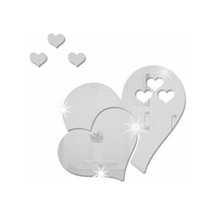 Beyaz 1 Takım Duvar Çıkartmaları Yapışkanlı Çıkarılabilir Düz Renk Kalp Şekli Beyaz