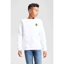 Tshirthane Hogwarts Alumni Draco Baskılı Unisex Çocuk Beyaz Sweatshirt Beyaz