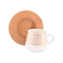 Bambum Hanzade 6 Kişilik Kahve Takımı Desen Altlıklı B0933