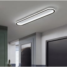 Antrasit Oval 40x16cm 3 Işık Rengi Led Tavan Lambası,oval Avize