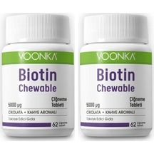 Voonka Biotin Chewable 62 Çiğneme Tableti 2 Adet