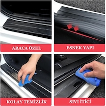 Dodge Nitro İçin Uyumlu Aksesuar Oto Kapı Eşiği Sticker Karbon 4 Adet964