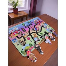 Ahşap Koordinasyon Oyunu Hareketli Araçlar, Meslekler Ve Trafik Levhaları