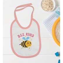 Bk Kids Bee Kind Tasarımlı Pembe Bebek Mama Önlüğü Pembe