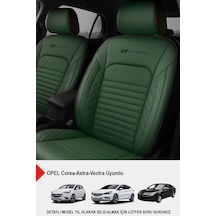 İstanbul Serisi Deri Oto Koltuk Kılıfı Opel Corsa-astra-vectra Uyumlu Yeşil