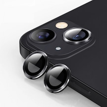 Ally iPhone 15/15 Plus Uyumlu Tempered Kamera Lens Koruma Camı Siyah