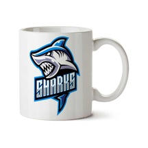 Shark Köpek Balığı İki Tarafı Baskılı Kupa Bardak Çok Renkli