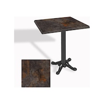 Çipa Döküm Ayak Kare Masa 80x80 Cm - Werzalit, Wermodin Ve Allzalit Tabla - Metal Oxid 3 Çok Renkli