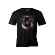 Dog Wearing Pink Fur Siyah Erkek Tshirt 001