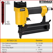 Rtrmax Rtm0135 Havalı Çivi Çakma Tabancası (10-50Mm)