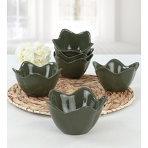 Keramika Koyu Yeşil Zambak Çerezlik Sosluk 12 CM 6