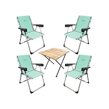 Kampçılık Argeus Rock 4'lü Bardaklı Katlanabilir Sandalye Ve Masa Seti - Su Yeşili A-03