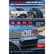 Fiat 500l 2012-2022 Modeller İçin Obd2 Head Up Display Hayalet Gösterge Ekranı Ön Cam Hız Göstergesi