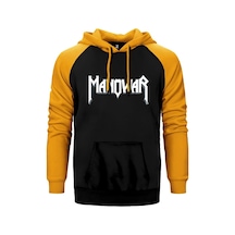 Manowar Logo Classic 2 Sarı Reglan Kol Kapşonlu Sweatshirt Sarı
