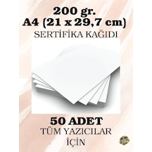 200 Gr. A4 21 X 29,7 Cm Sertifika Kağıdı, 50 Adet