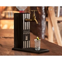 Bk Gift Kişiye Özel Kabartma İsimli Musluklu Siyah Ebony Ahşap Vodka Standı, Vodka Çeşmesi, Doğum Günü Hediyesi, Ev Hediyesi, İçecek Dispenseri-2