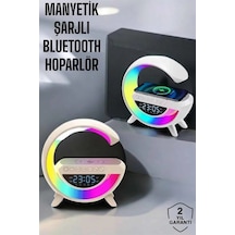 Mey İthalat Bluetooth Hoparlör 15w Kablosuz Hızlı Şarj Led Gece Lambası