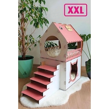 Ahşap Büyük Teraslı Kedi Evi 2XL