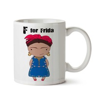 F For Frida İki Tarafı Baskılı Kupa Bardak Çok Renkli