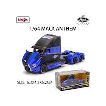 Maisto 1:64 Uluslararası Mercedes-benz Mack Marşı Römork Modeli Simülasyon Mavi