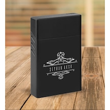 Bk Gift Kişiye Özel Siyah Slim Boy Metal Sigara Kutusu-8