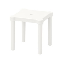 Çocuk Taburesi, Beyaz Renk Meridyendukkan 28x27 Cm Polipropilen Plastik Kare Tabure Beyaz