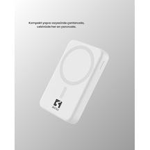 Ultra Kompakt Ve Güçlü Magsafe Powerbank 10000 Mah İle Kablosuz Şarj Deneyimi Beyaz