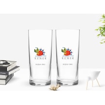 Kişiye Özel Renkli Baskılı Kemer Tasarımlı Turistik İkili Rakı Bardağı Seti-1