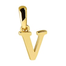Goldkupe 14 Ayar Altın V Harfi Kolye Ucu 0,37 Gr-3491