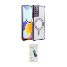 Cep 20-26 Xiaomi Uyumlu Redmi Note 12 Pro 4g Kılıf Zirve Doku Prime İkili Koruma Seti Najmaddin Derin Mor