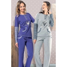 Alfa Aksesuar 03 Berrak Bayan Kışlık Pijama Takımı 5290 mor