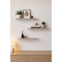 Harmony 3 Raflı Gizli Monte Uçan Raf 50 15 Cm Açık Kahverengi