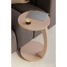 Tekerlekli C Tasarım Cappuccino Yan Sehpa Modern Hareketli Orta Sehpa Salon Ve Oturma Odası Masası Cappuccino