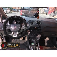 Seat Cordoba 6l Dikme Direksiyon Kılıfı Full Alcantara Süet Gri Yüzük Ve Gri Dikiş 2008-2009 Siyah