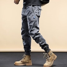 Sones Erkek Tulum Uzun Pantolon Rahat Bol Paça Kot Gri