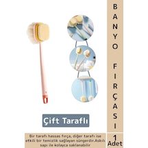 Ergonomik Tutuş Hassas Derin Temizlik Çift Taraflı Asılabilir Saplı Banyo Duş Fırçası 35 X 6.5 Cm