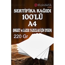 A4 Sertifika Kağıdı 220 G 100 Adet