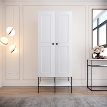 Pasific Home Martin 2 Kapaklı Gardırop Elbise Dolabı Parlak Beyaz
