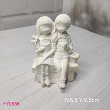 Yy0966 Bankta Oturan Sevgililer Biblo Silikon Kalıp