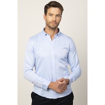 Tudors Slim Fit Dar Kesim Oxford Spor Erkek Gömlek-19645 Mavi Tudors Slim Fit Dar Kesim Oxford Spor Erkek Gömlek-19645 Mavi
