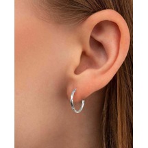 Brezza Lusso Jewelry Estetik Burgulu Halka Kadın Gümüş Küpe 20 Mm