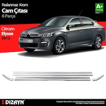 S-Dizayn Citroen C-Elysee Krom Cam Çıta 6 Prç 2012 Üzeri