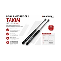 Renault Clio 4 Bagaj Amortisörü Takım Sağ + Sol 2012 Ve Üzeri Uyumlu Güçlü Basınçlı Siyah