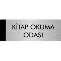 Metal Yönlendirme Levhası, Departman Kapı Isimliği Kitap Okuma Odası 7x20 Cm Gümüş Renk