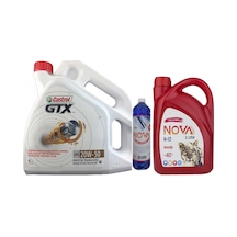 Castrol GTX 20W-50 Sentetik Motor Yağı 4 L + Organik Antifriz 3 L + Cam Suyu 1 L