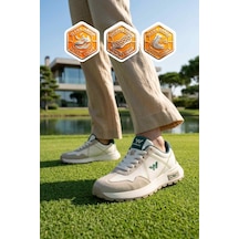 Walkway Beyaz Hafızalı Taban Hafif Esnek Unisex Spor Ayakkabı Muveon G Beyaz - Yeşil