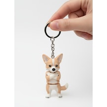 Corgi Köpek Figürlü Hareketli Anahtarlık